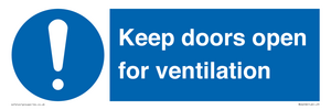 Keep doors open for ventilation